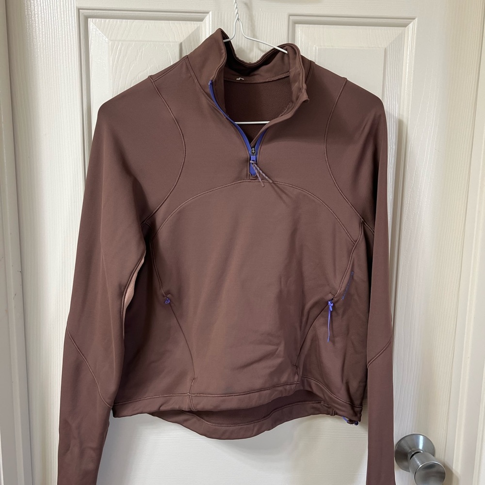 Lululemon Athletica Brown Pullover with Purple Zipper